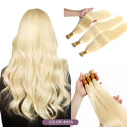 Premium Nano Straight Raw Keratin Hair Extensiones Blonde #613 100% Human Remy Nano Natural Hair Extensions For Salon