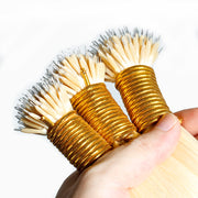 Premium Nano Straight Raw Keratin Hair Extensiones Blonde #613 100% Human Remy Nano Natural Hair Extensions For Salon