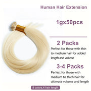 Premium Nano Straight Raw Keratin Hair Extensiones Blonde #613 100% Human Remy Nano Natural Hair Extensions For Salon
