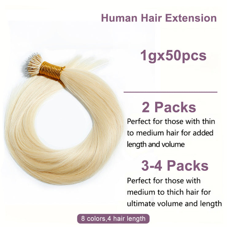 Premium Nano Straight Raw Keratin Hair Extensiones Blonde 