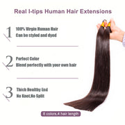 Premium Dark Brown #2 Straight Iips 100% Pure Human Hair Extensions 100g Capsule Keratin Raw Virgin Human Remy Hair