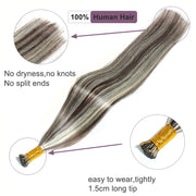 Piano Color 2/613 100% Raw Virgin Straight ITIPs Human Hair Extensions 100g Capsule Keratin I Tips Natural Human Remy Hair Extensions