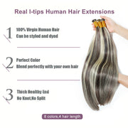 Piano Color 2/613 100% Raw Virgin Straight ITIPs Human Hair Extensions 100g Capsule Keratin I Tips Natural Human Remy Hair Extensions