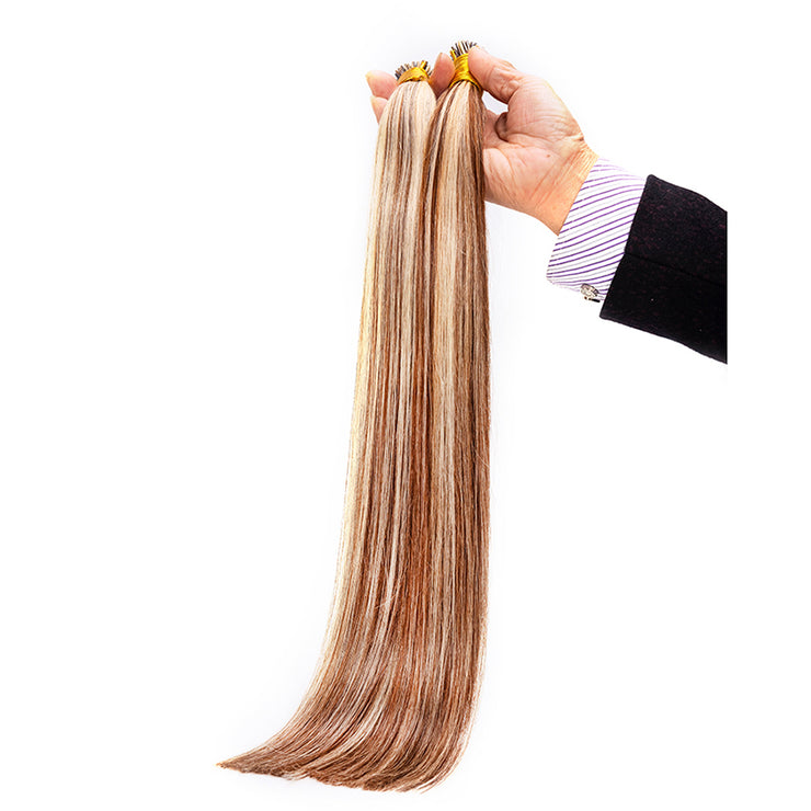Piano Color 4/613 100% Raw Virgin Straight ITIPs Human Hair Extensions 100g Capsule Keratin I Tips Natural Human Remy Hair