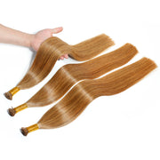 Color Brown #6 Raw Virgin Straight Itipss Human Hair Extensions 100g Capsule Keratin I Tips Natural Human Remy Hair Extensions