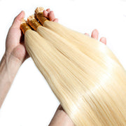 Premium Straight Raw Virgin Keratin Itips Hair Extensiones Blonde #613 100% Human Remy I-Tips Natural Hair Extensions