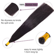 Premium Natural Color Straight Itips 100% Human Hair Extensions 100g Capsule Keratin Raw Virgin Human Remy Hair Extensions