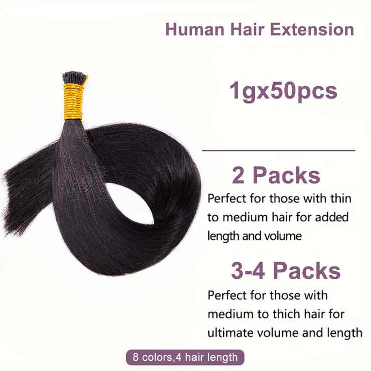 Premium Natural Color Straight Itips 100% Human Hair Extensions 100g Capsule Keratin Raw Virgin Human Remy Hair Extensions