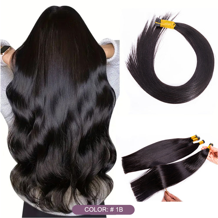 Premium Natural Color Straight Itips 100% Human Hair Extensions 100g Capsule Keratin Raw Virgin Human Remy Hair Extensions