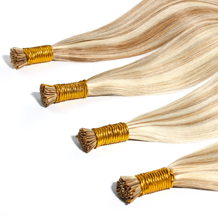 Piano Color P8/613 100% Raw Virgin Straight ITIPs Human Hair Extensions 100g Capsule Keratin I Tips Natural Human Remy Hair Extensions
