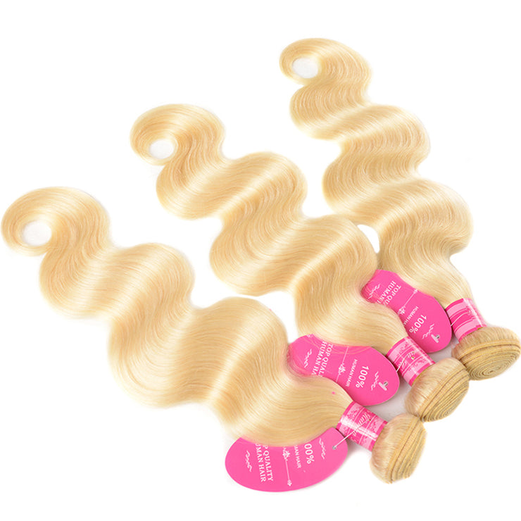 9A Body Wave Virgin Hair Extensions 4 Bundles Human Hair Blonde Color  Wiyisa