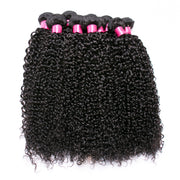9A Virgin hair 4 bundles Kinky Curly  with 4*4 closure human hair natural color Wiyisa