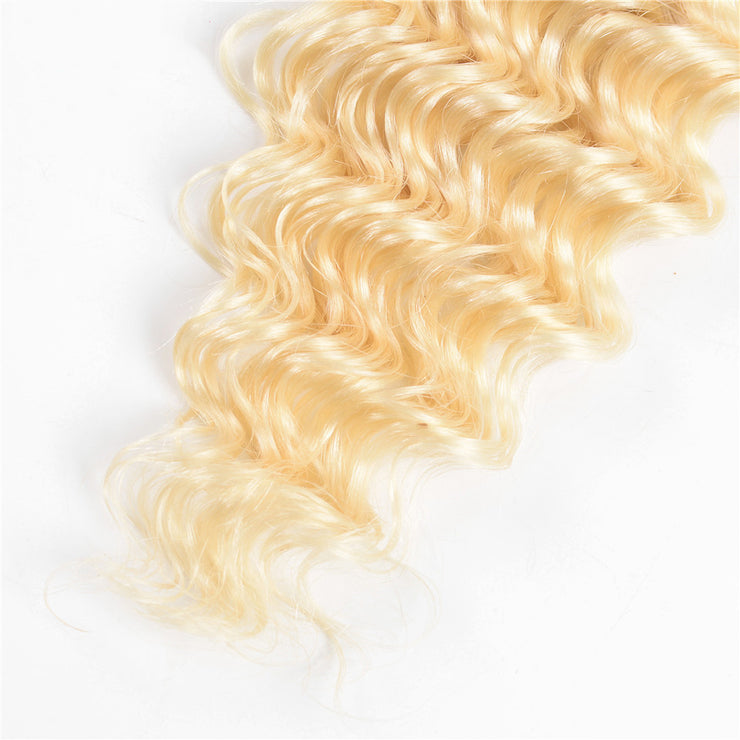 9A 4*4 Deep Wave Virgin Hair Lace Closure Frontal Medium Brown/Transparent/HD Lace