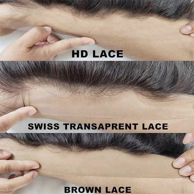 11A Loose Deep Raw Virgin Hair 3 Bundles With 4*4 Or 5*5 Lace Closure Medium Brown/Transparent/HD