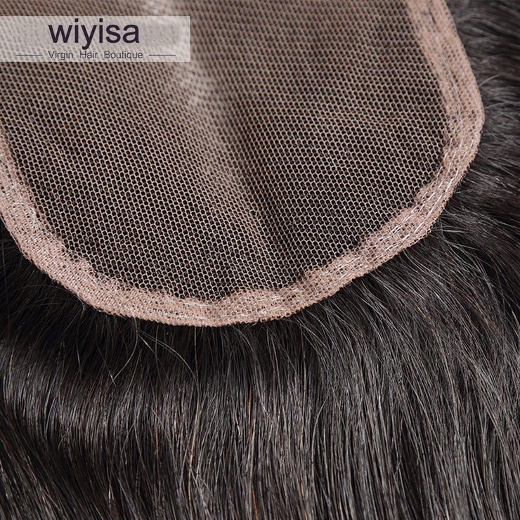 9A 4X4 5X5 6X6 Transparent/ Medium Brown  Lace Closure Deep Wave Closure 8-22 inch Virgin Human Hair Swiss Lace Top Closure