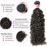 9A Virgin hair 3 bundles Water wave hair with 13*4 frontal human hair natural color Wiyisa
