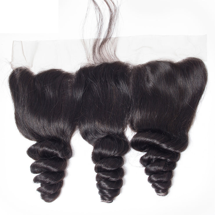 9A Virgin hair 3 bundles Loose wave hair with 13*4 frontal human hair natural color Wiyisa