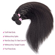 9A Virgin hair 3 bundles Kinky Straight hair with 13*4 frontal human hair natural color Wiyisa