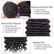 9A Virgin hair 3 bundles Loose Deep wave hair with 13*4 frontal human hair natural color Wiyisa