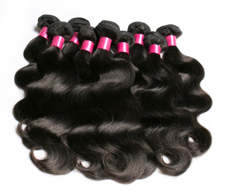 9A Virgin hair natural color 3 bundles body wave with 4*4 closure Wiyisa