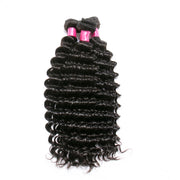 9A Deep Wave 3 Bundles Human Hair Extensions Natural Black 3 pieces/300g/lot Virgin Hair Weft