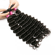 9A Deep Wave 3 Bundles Human Hair Extensions Natural Black 3 pieces/300g/lot Virgin Hair Weft