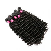 9A Brazilian Deep Wave 4 Bundles Human Hair Extensions Natural Black 4 pieces/400g/lot Virgin Hair Weft Wiyisa