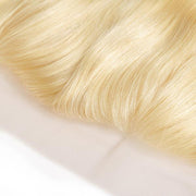 11A Straight 613 Blonde Raw Virgin Hair 3 Bundles With 13*4 Lace Closure Medium Brown/Transparent/HD