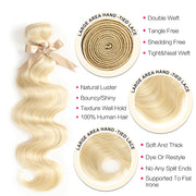 11A Body Wave Raw Virgin Hair Extensions 3 Bundles Human Hair Weaves Blonde Color Wiyisa