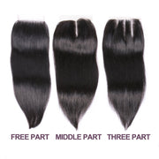 9A Virgin hair 4 bundles Straight with 4*4 closure human hair natural color Wiyisa